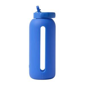 NEW Bink Big Bottle Flip Cap 36oz Borosilicate Glass Water Bottle, Cobalt Blue